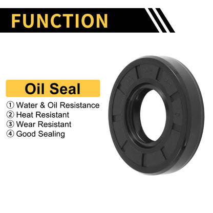 Oil Seal 24x52x10mm Seal Ring Rotary Shaft Seal NBR Rubber 5 Pcs for Vehicle