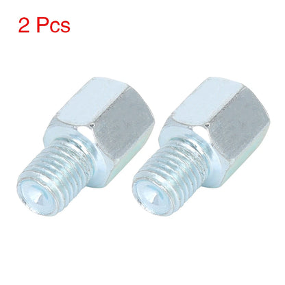 2 x 8mm RH to 10mm RH Rearview Mirrors Adapter Silver Tone for Motorcycle Bike