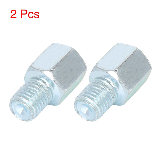 2 x 8mm RH to 10mm RH Rearview Mirrors Adapter Silver Tone for Motorcycle Bike
