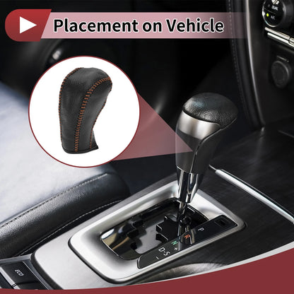 Gear Shift Knob Cover Pebbled Black/Brown for Chevrolet Cruze
