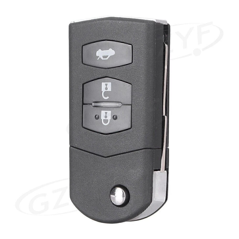 3 Button Flip Key Shell for 2004-2013 Mazda 3, 5, 6 Remote Key Case