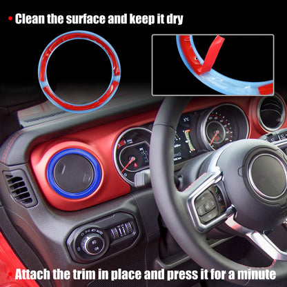 4 Pcs Outlet Vent Trim Accents Frame Covers for Jeep