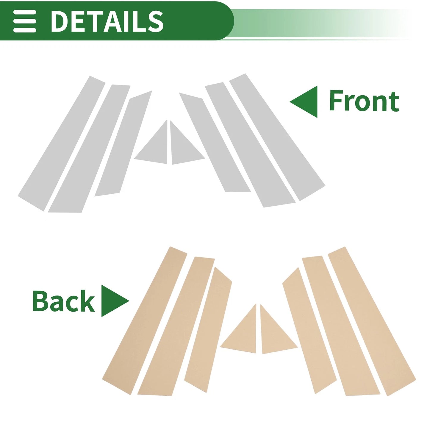 8 Pcs Door Pillar Window Trim for Infiniti EX35 Chrome Silver (2008 - 2015)