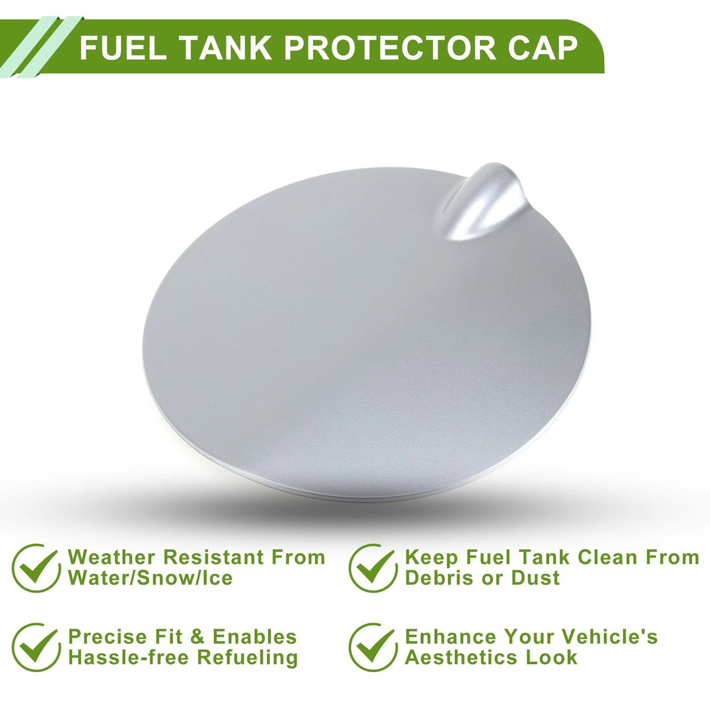 Fuel Tank Door Cap Cover for Ford Focus (2007-2011) Silver Tone