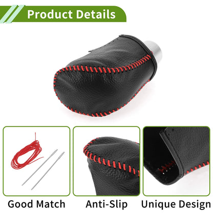 Gear Shift Knob Cover for Nissan Rogue (2017-2020) Pebbled Black Red