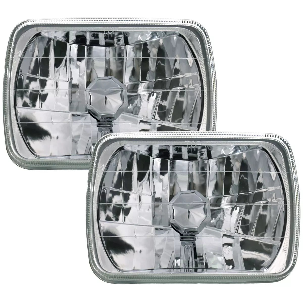 2 x Crystal Clear Lens Chrome Headlights for Mazda RX-7 FC3S (1986-1992)