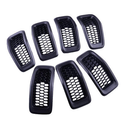 Front Honeycomb Mesh Grille Trim Cover for Jeep Cherokee (2014-2018)