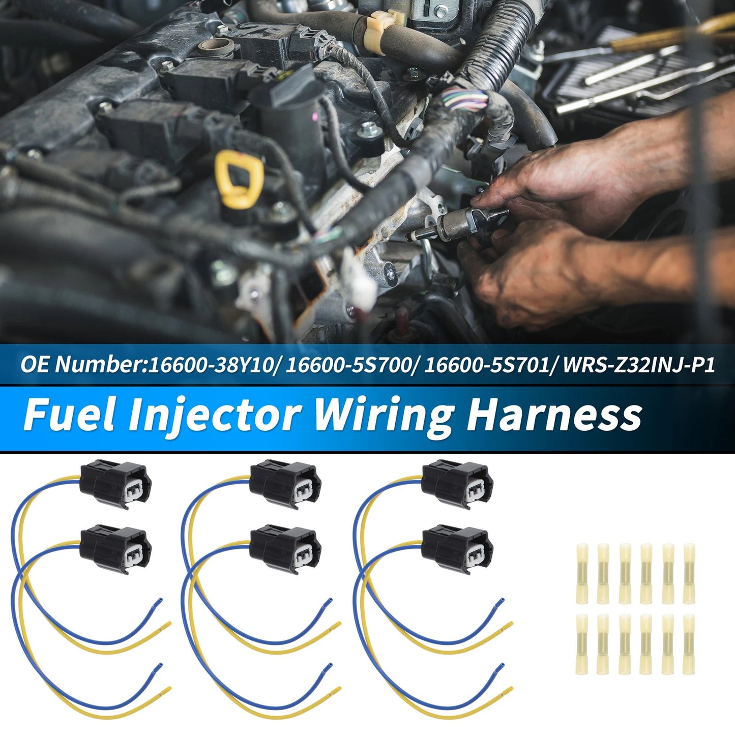 6Pcs Fuel Injector Wiring Harness for Nissan (2000-2006)