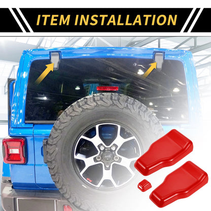 Rear Tail Door Window Hinge Wiper Nozzle Cover Trim for Jeep