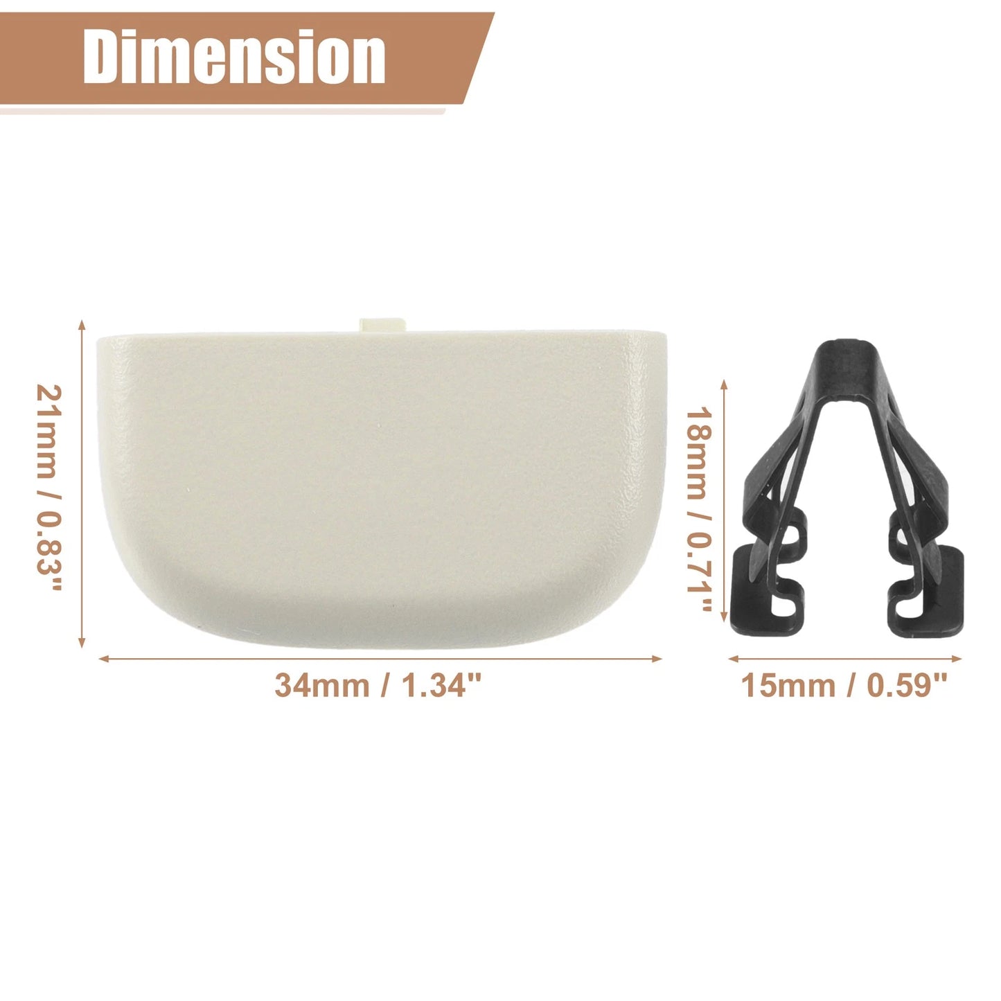 Beige Iron Sun Visor Cap Clip Retainer for Ford Fusion (2013-2016)