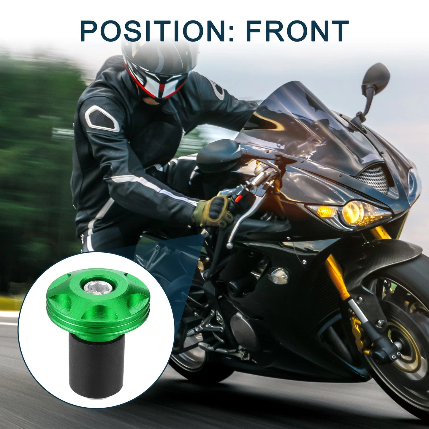 Handlebar End Plug 18-20mm 32mm OD 2 x for Motorcycle
