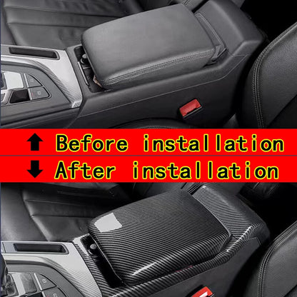 2 x ABS Carbon Fiber Console Armrest Cover&Frame for Audi A4 B9 A5 (2017–2021)