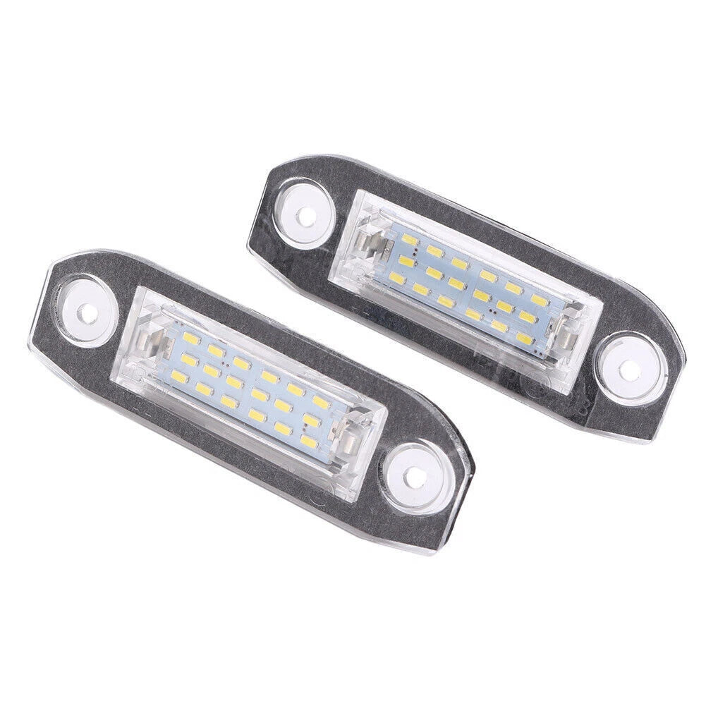 2 x White LED License Plate Lights for Volvo V70, CX60 (2000-2013)