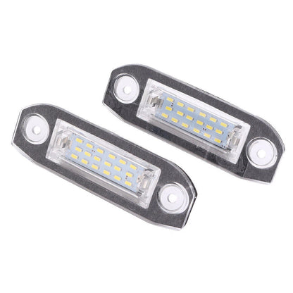 2 x White LED License Plate Lights for Volvo V70, CX60 (2000-2013)