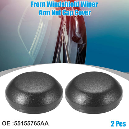 2 x Front Windshield Wiper Arm Nut Covers for Jeep Compass (2017-2022)