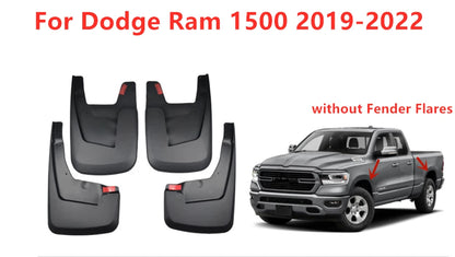 4Pcs Splash Guards Mud Flaps for Dodge Ram 1500 (2019–2022)