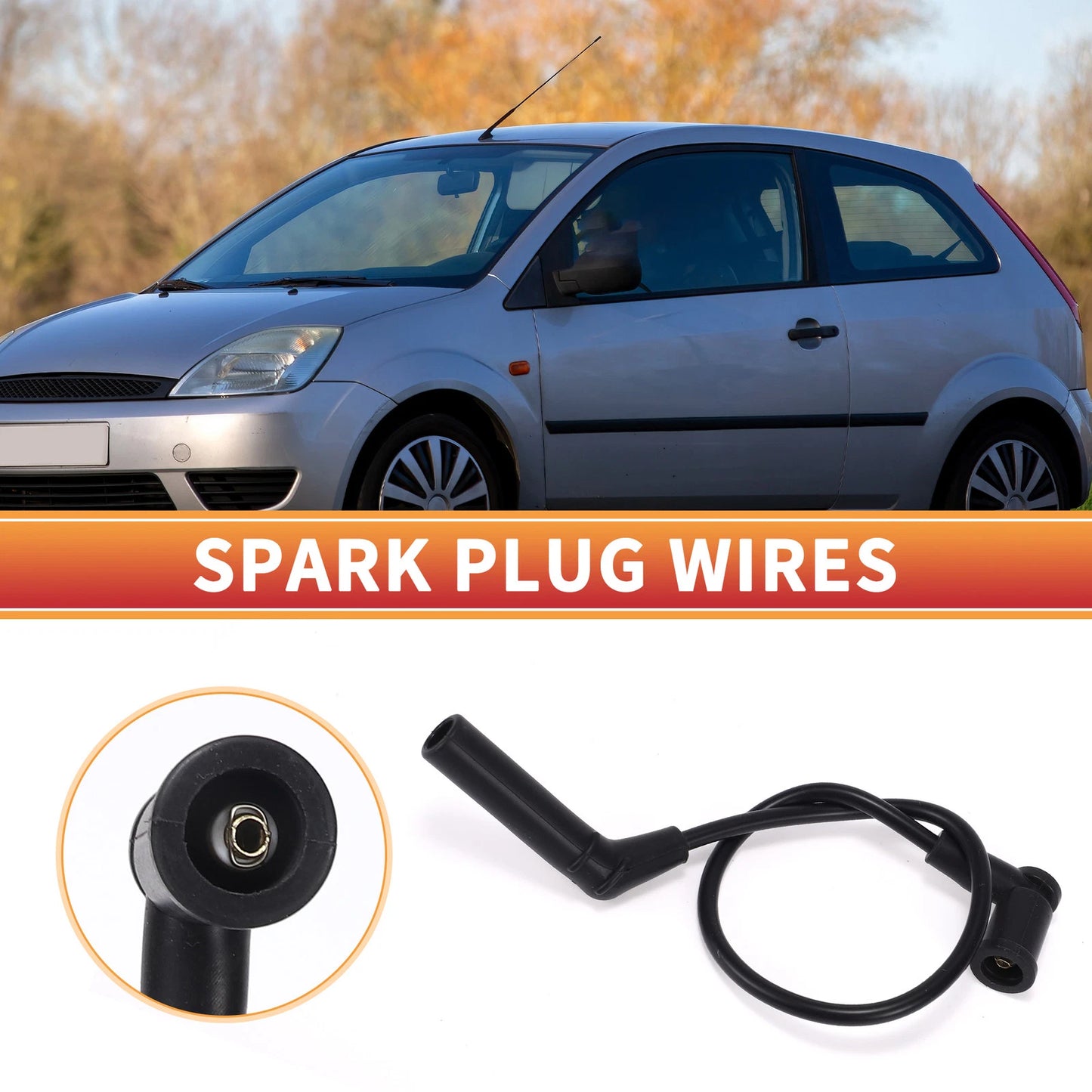 4 Pcs Spark Plug Wire Ignition Coil Cables for Ford Fiesta V (2001-2017)