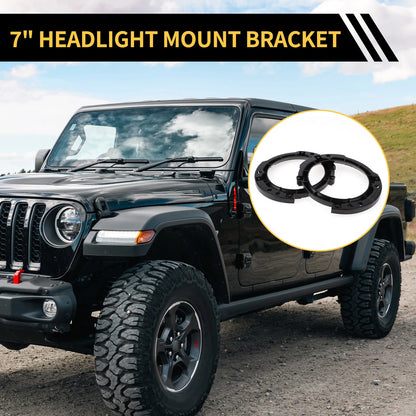 7 Inch Round Headlight Mount Bracket for Jeep Wrangler JK (2007-2017)