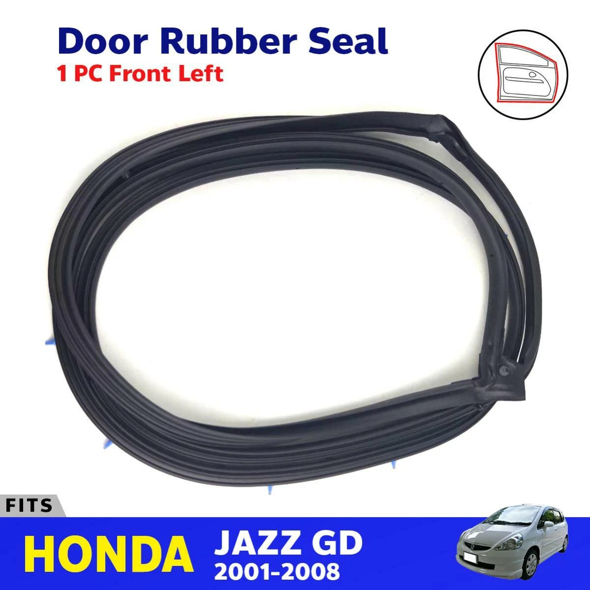 Door Rubber Seal Front LH Fits Honda FIT Jazz GD1 GD2 GD3 GD4 GD5 4D HB 2001-08