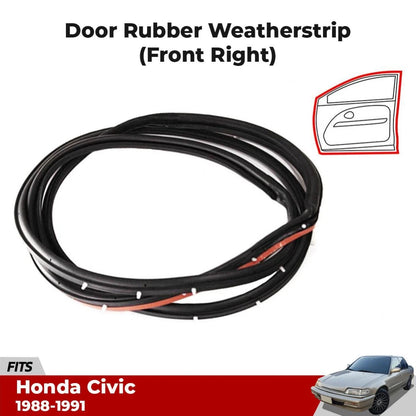Door Rubber Seal Weatherstrip Front RH Fits Honda Civic DX LX SED 4D 1988-91 D05