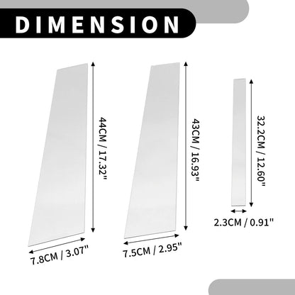 6 Pcs Car Pillar Window Trim for BMW 3 Series E90 Sedan Chrome Silver Tone