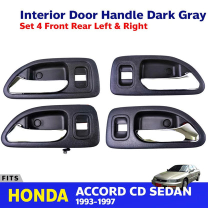 Interior Door Handle Gray Set 4 L+R Fits Honda Accord CD 4D Sedan 1994-97 D06