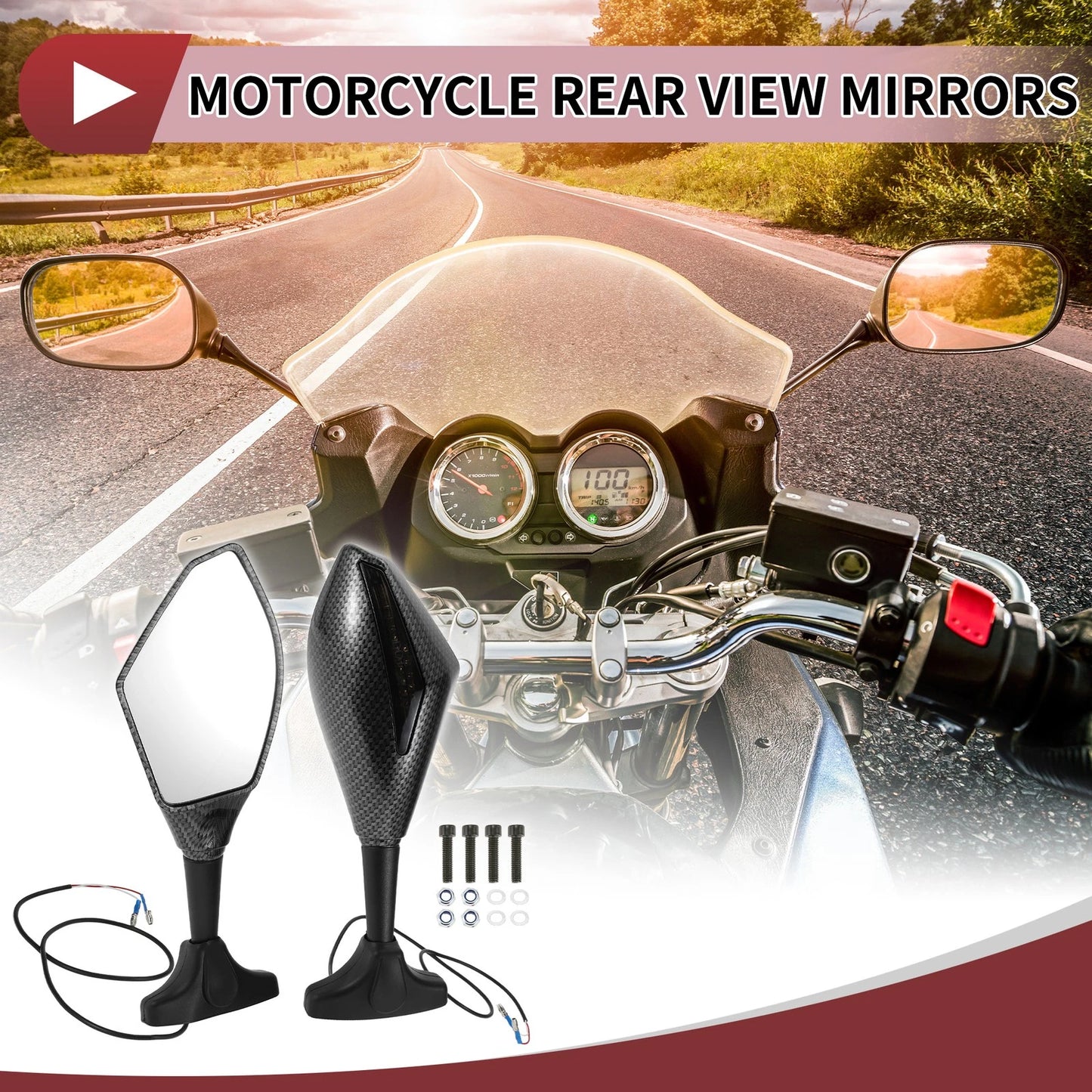 1x Motorcycle Rear View Mirrors for Suzuki GSX-R600 GSX-R750 (2003–2017)