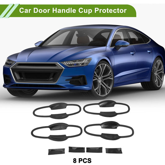 Car Door Handle Cup Protector for Toyota Highlander Kluger Carbon Fiber Black