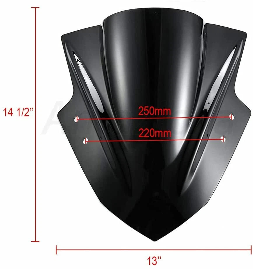 Black Windshield for Kawasaki Ninja 300 EX300 (2013-2017)