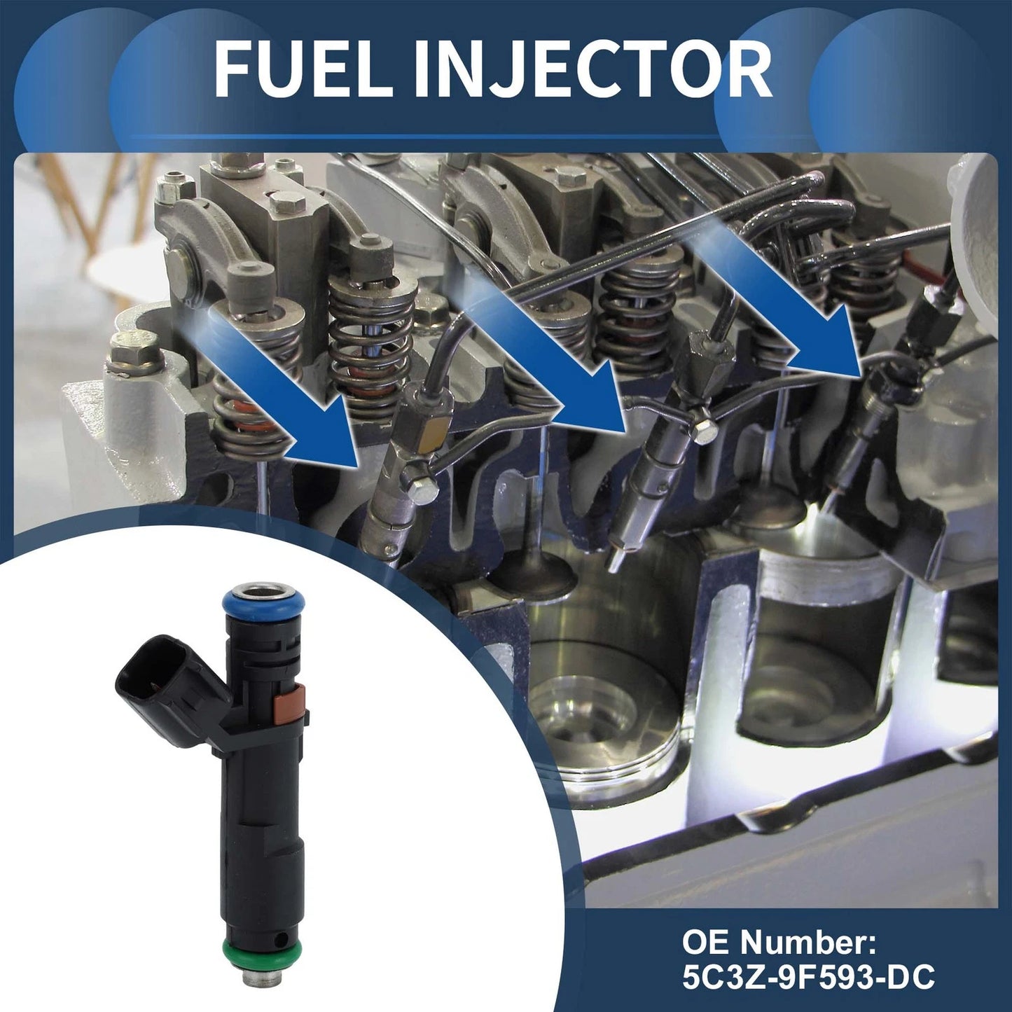 Fuel Injector for Ford F-150 V8 5.4L 2005-2006 (1 x Black)