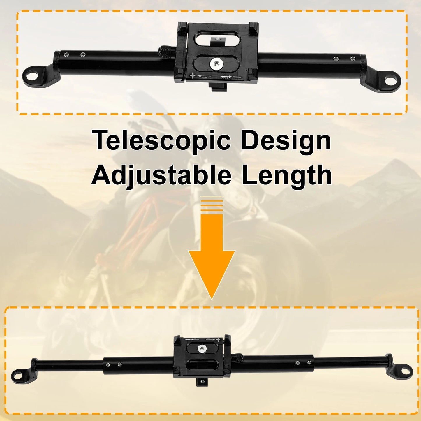 1 Set Handle Bar Extender Bracket Center Hole Black for Motorcycle