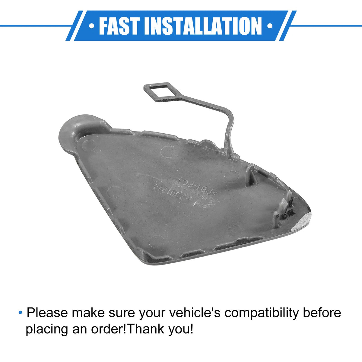 Front Bumper Tow Hook Eye Hole Cover for BMW 3 Series (2012-2015) Black