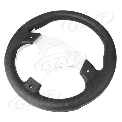 13" Racing Steering Wheel Leather PVC w/ Horn Button for Universal Car