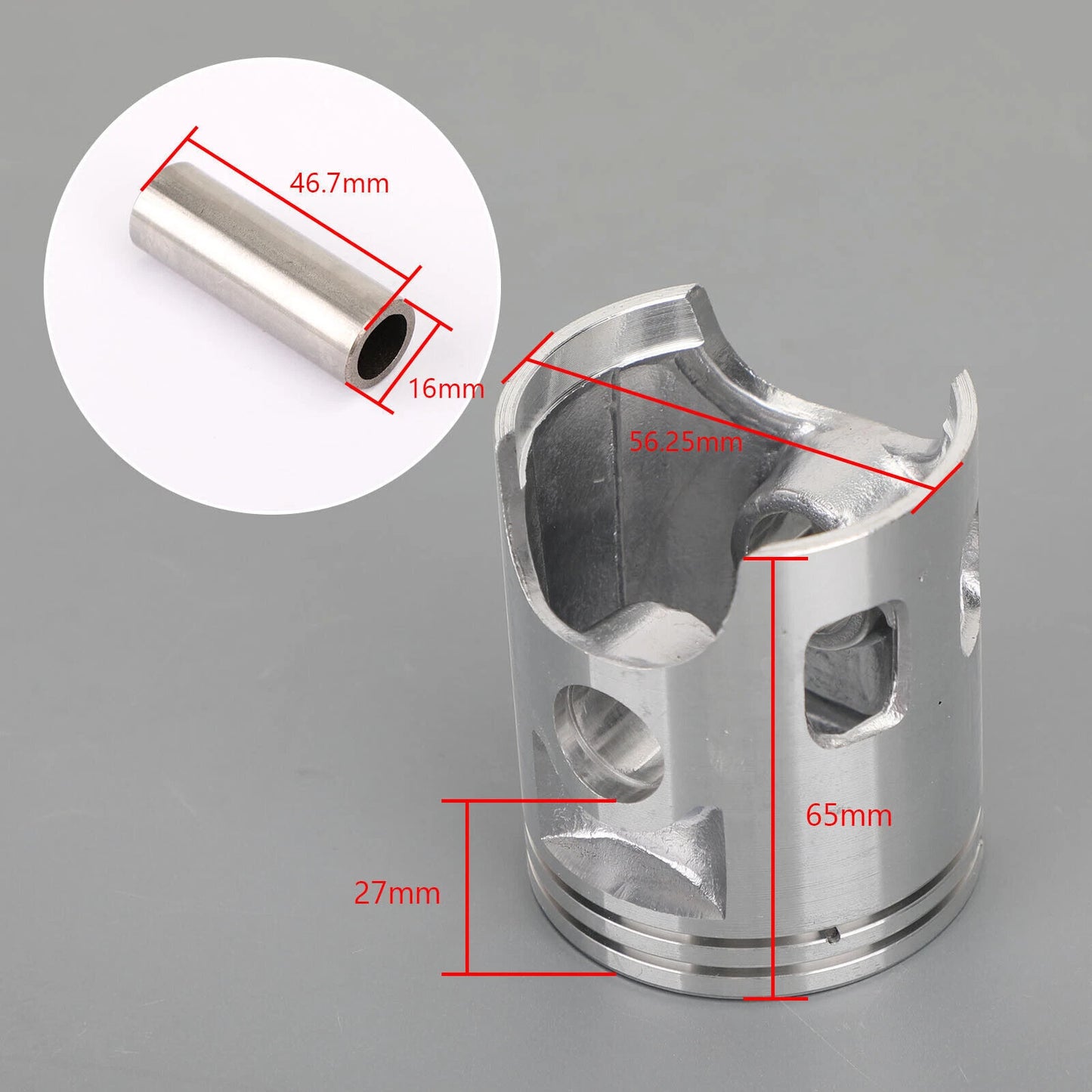 Piston Complete Kit 56.25mm for Yamaha DT 125 E F G (1978-1981, 1986-1991)