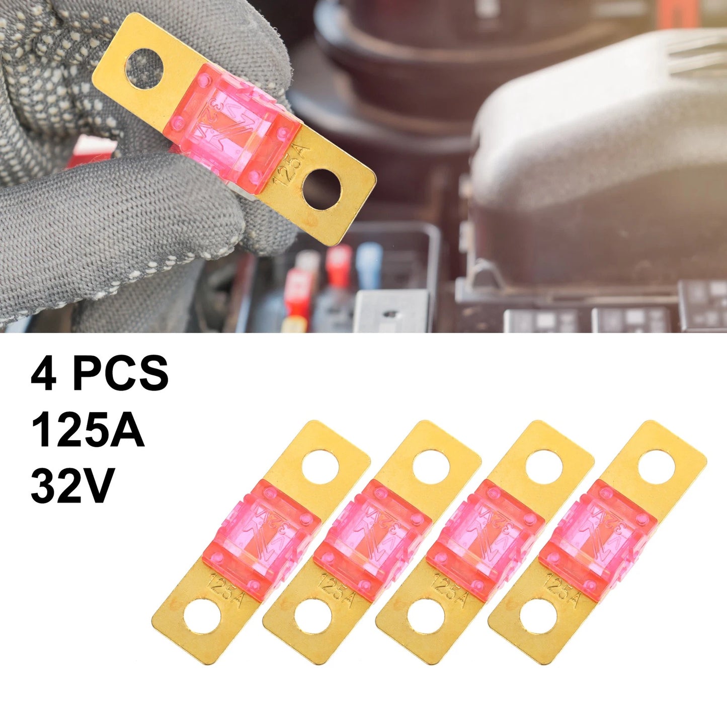 Fuse / 4x125A 32V Bolt-on / AMI Fuse for Automotive Marine Audio Video System