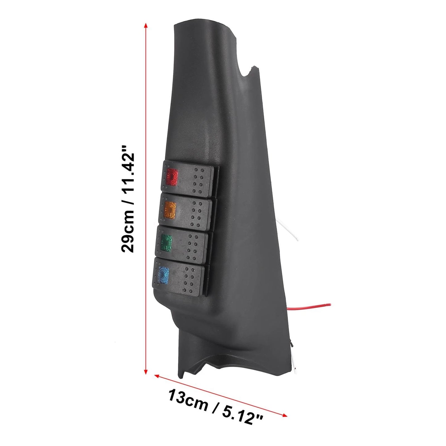 Interior Left A Pillar Switch Pod Panel with 4 Rocker Switches for Jeep Wrangler