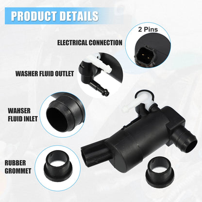 Windshield Washer Pump with Grommet for Volvo S60 (2001-2009) - 1 x