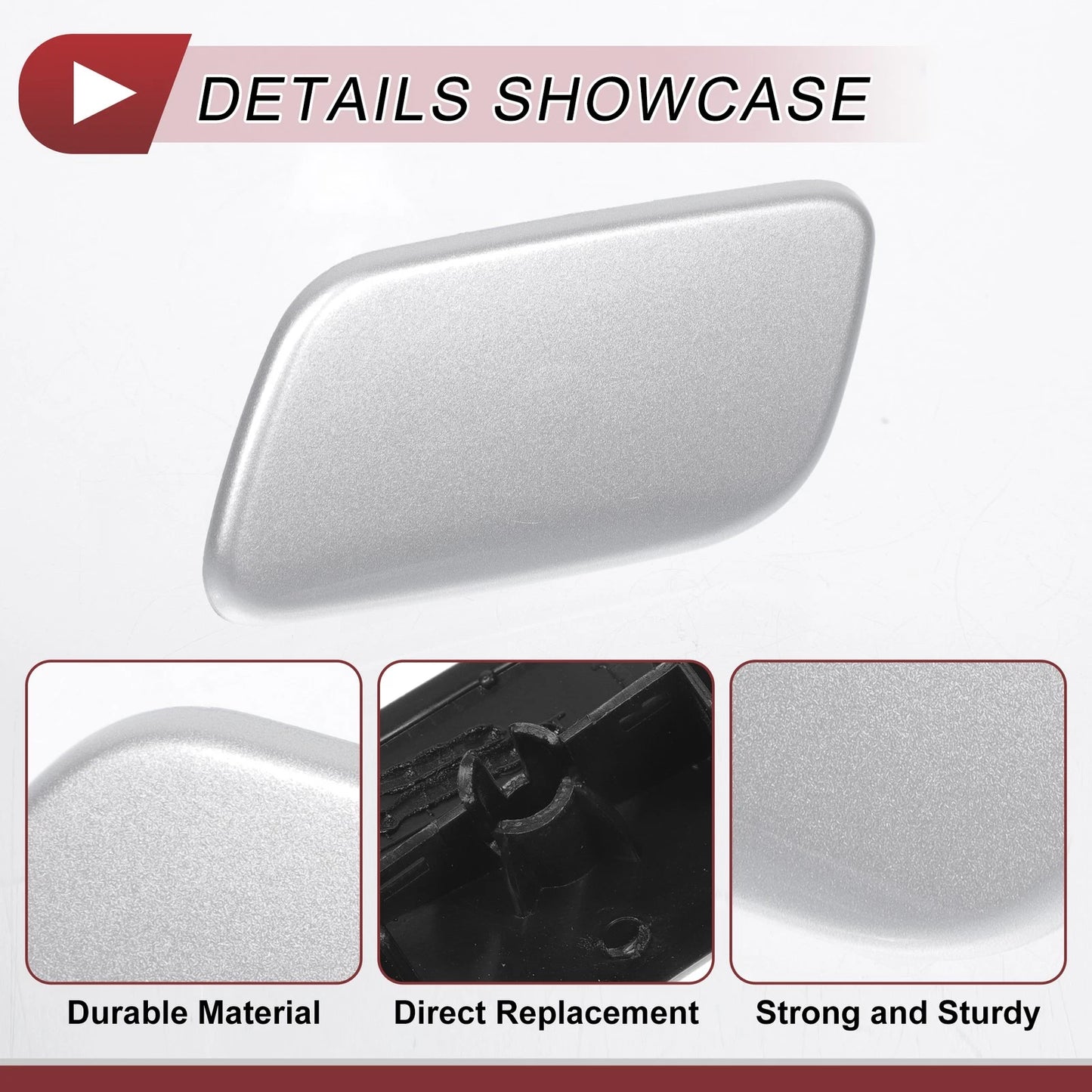 Front Left Washer Nozzle Cover for Subaru Forester 2013-2015 Silver Tone