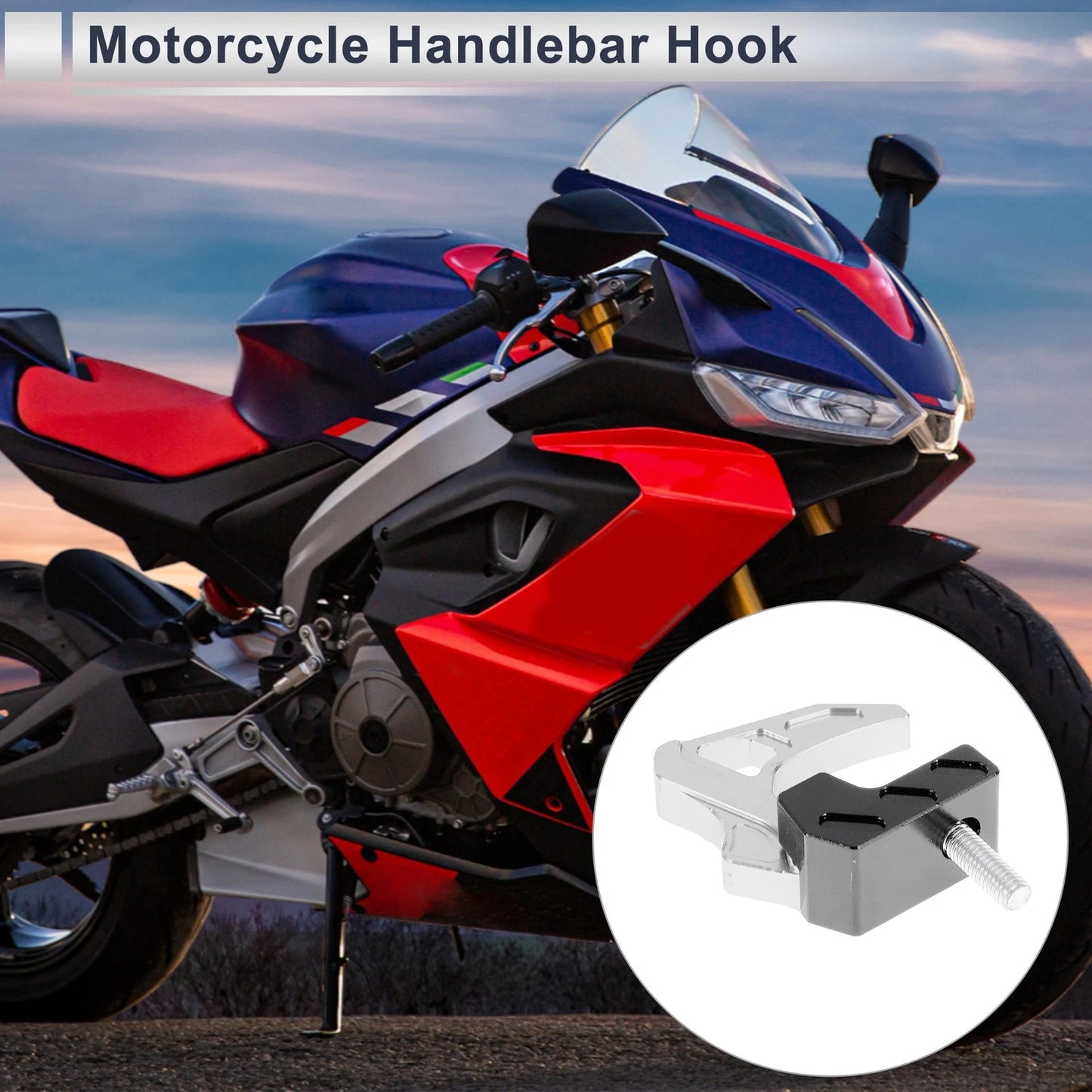 Square Aluminum Alloy Motorcycle Hanging Hook 1 Set