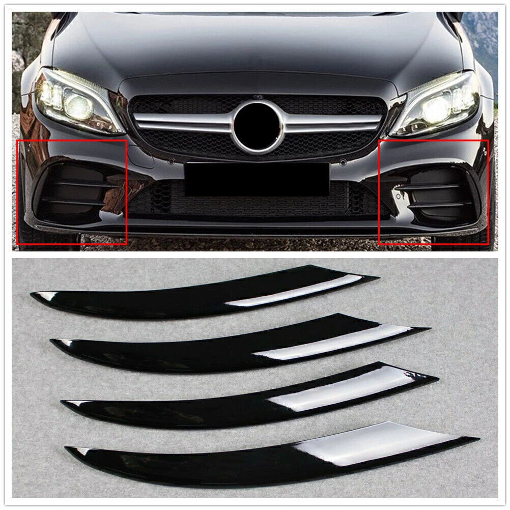 Front Fog Light Mesh Cover Trim for Benz C-Class C300 (2019-2021)