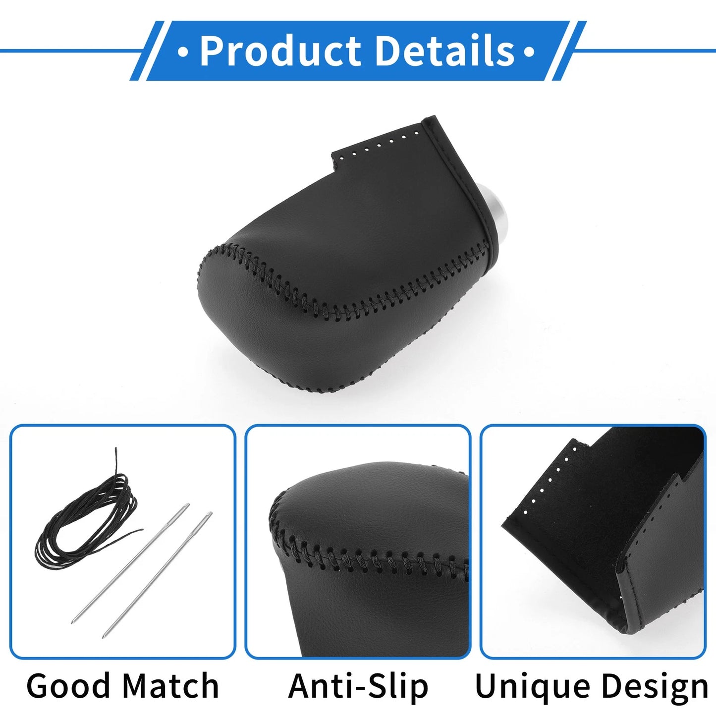 Car Gear Shift Knob Cover for Nissan Altima (2019-2024) Black Faux Leather