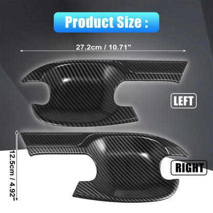 Car Door Handle Cups Set for Isuzu D-Max (Carbon Fiber, Gloss Black)