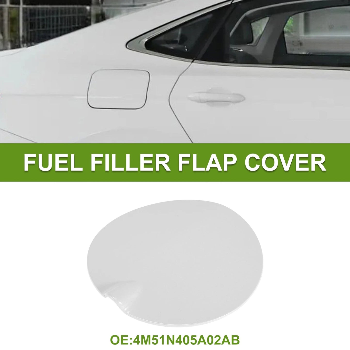Fuel Tank Door Cap for Ford Focus (2007-2011) - White Fuel Filler Flap Cover