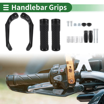 7/8" 22mm Hand Grips for Motorcycle Rubber Black Plaid