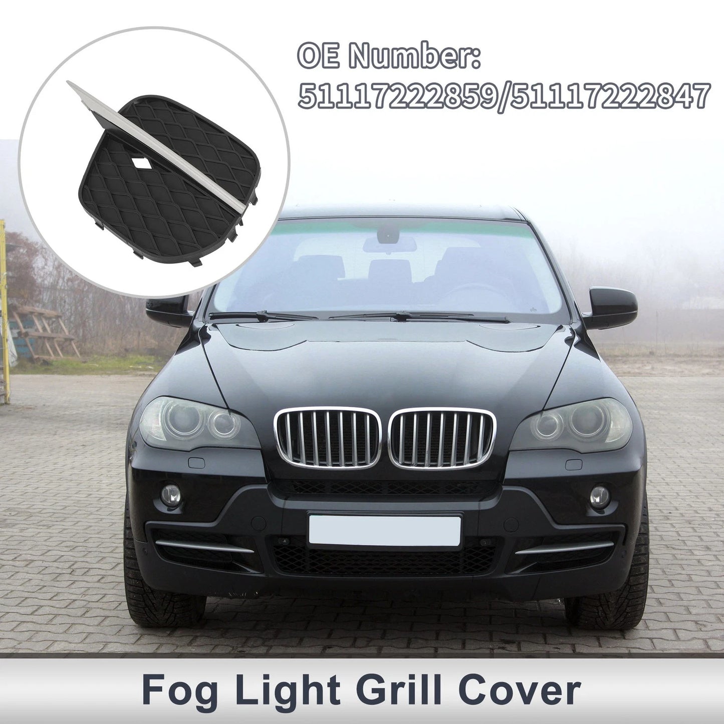 Front Left Fog Light Grill for BMW X5 E70 2011-2013 (1 x)