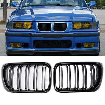 Gloss Black Front Kidney Grille Cover for BMW 3 Series E36 M3 (1997-1999)