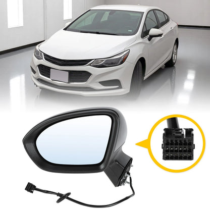Left Side Door Mirror Gloss Black for Chevy Cruze (2016 - 2019)