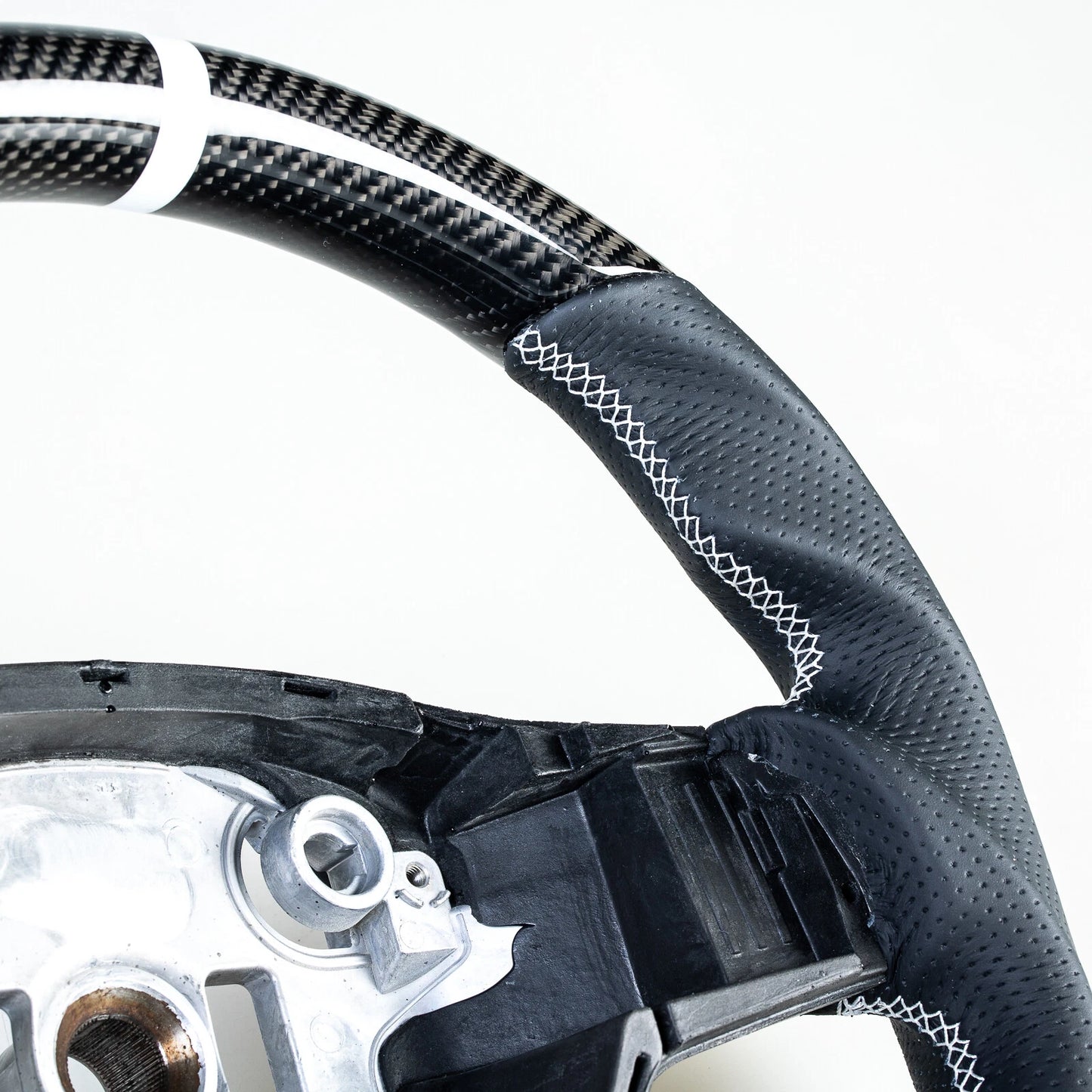 Flat Bottom Carbon Fiber Leather Steering Wheel for Tesla Model 3 (2017-2023)