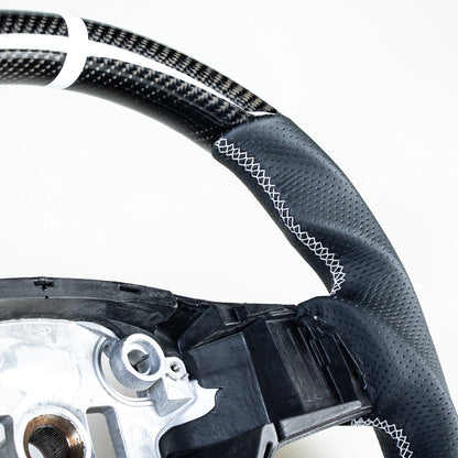 Flat Bottom Carbon Fiber Leather Steering Wheel for Tesla Model 3 (2017-2023)