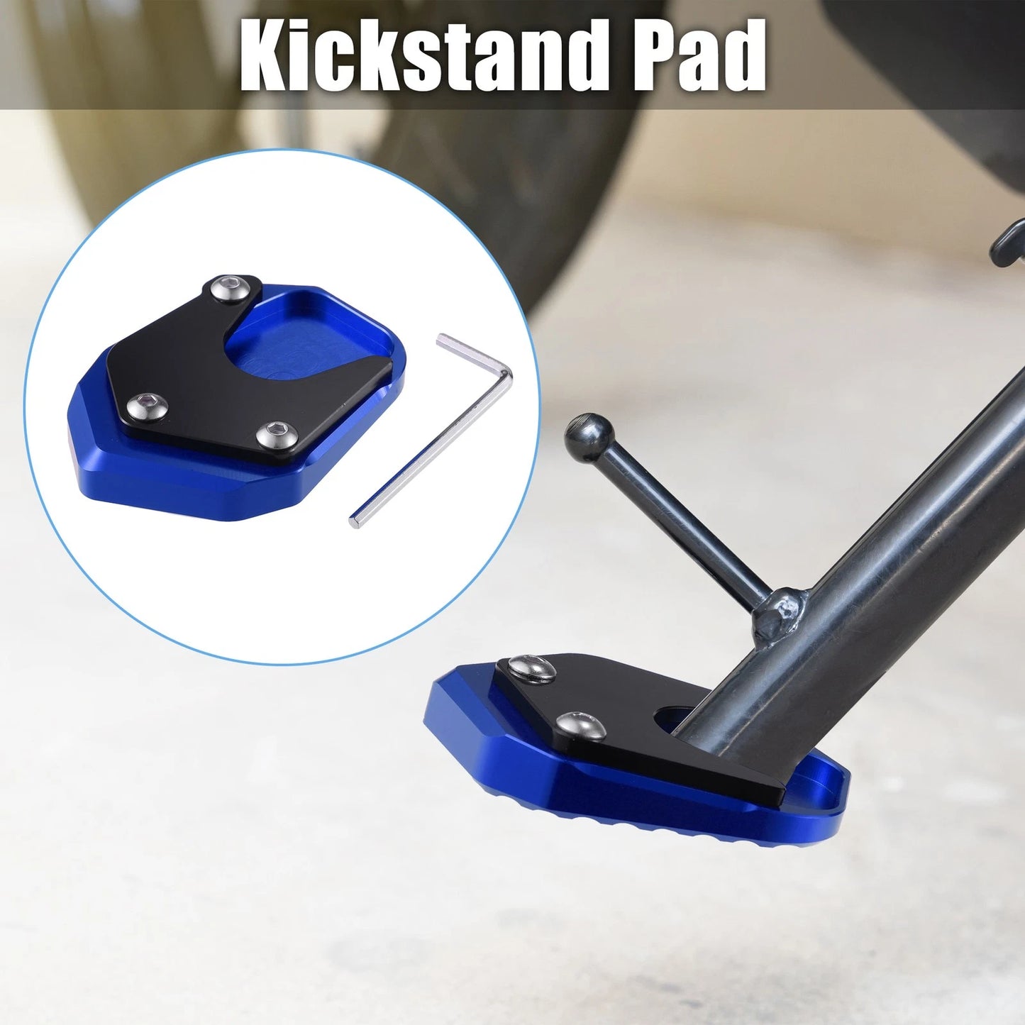 Set Aluminum Alloy Kickstand Plate Pad for Honda CB125R Blue (2018–2021)